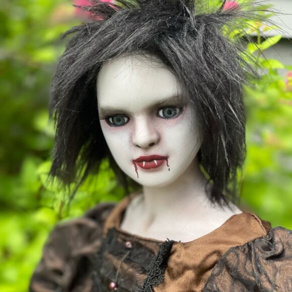 OOAK Creepy Odd 24” Ghostly Vampire Doll Witch Scary Halloween Horror Art Doll - Picture 1 of 14